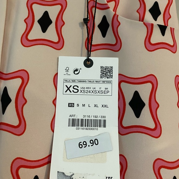 ZARA GEOMETRIC PRINTED PANTS - Picture 8 of 14